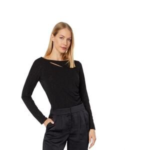 Vince Camuto Long Sleeve Sparkle Jersey Asymmetrical Top US Women's S